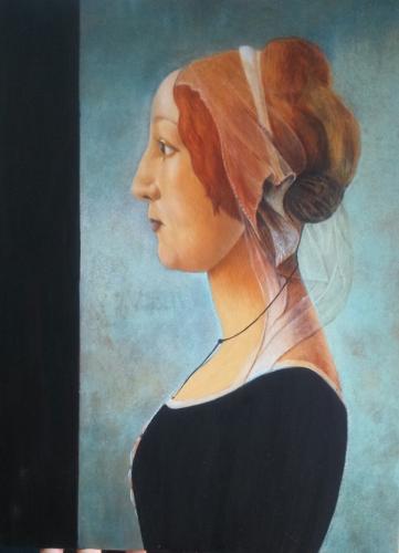 D'après Botticelli - Portrait de jeune femme - Brigitte Q