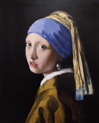 D'après Vermeer - La jeune fille à  la perle - Catherine L