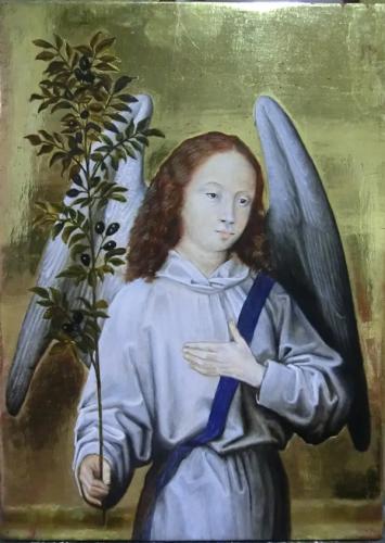 D'après Hans Memling - Ange tenant un rameau d'olivier - Françoise F