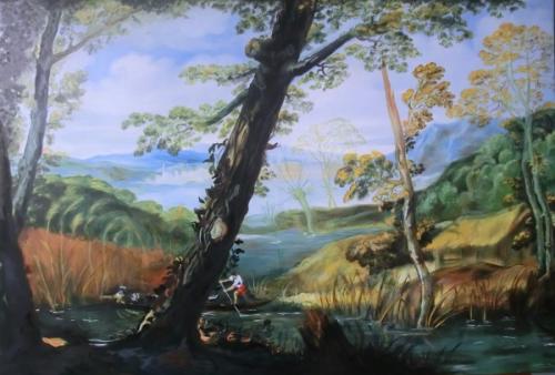 D'après Annibale Carracci - Paysage fluviale - Marylène L.G.