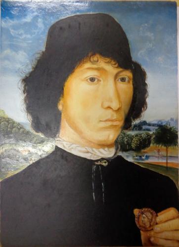 D'après Hans Memling - Portrait d'homme avec une pièce de monnaie romaine - Ursela F