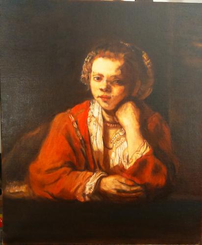 D'après Rembrandt - Jeune fille à la fenêtre - Ursela F