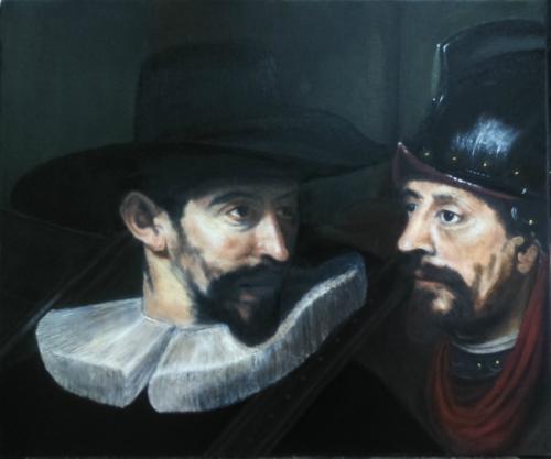 D'après Rembrandt - La ronde de nuit (détail) - Michel P