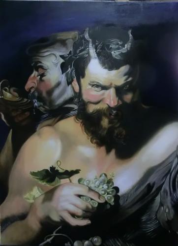 D'après Rubens - Deux Satyres - Michel P