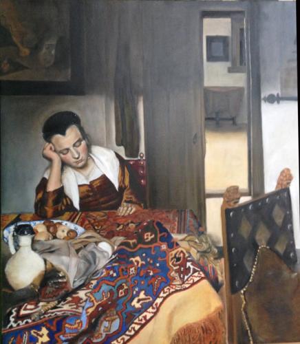 D'après Vermeer - Une jeune fille assoupie - Laurence B
