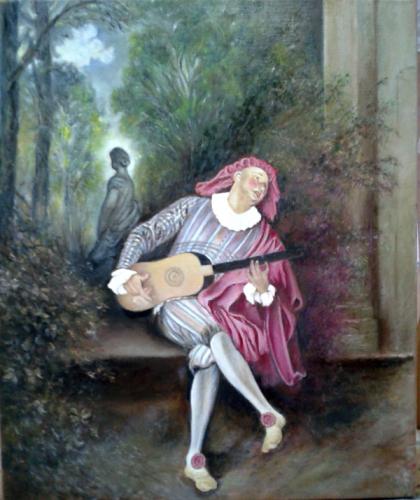 D'après Watteau - Le mezzetin - Jeanine G