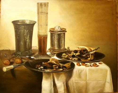 D'après Willem Claesz Heda - Fin de collation - Laurence B