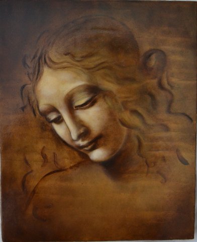 D'après Léonard De Vinci - La Scapigliata - Carine M