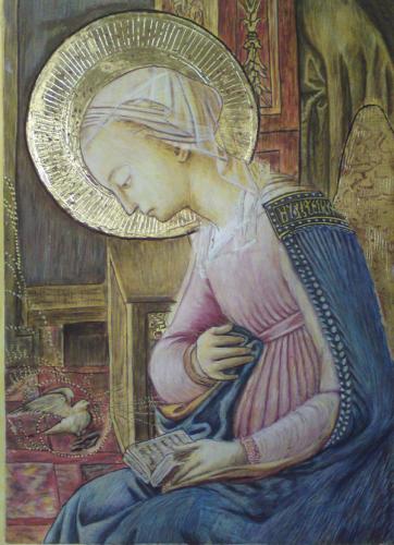 D'après Fra Filippo Lippi - L'annonciation (détail) - Jeanne S