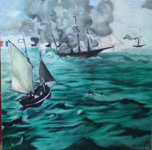 D'après Edouard Manet - Le Combat du Kearsarge et de l'Alabama - Marie-France E
