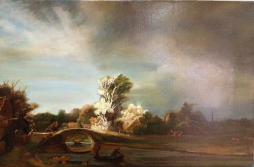 D'après Rembrandt - Le pont de Pierre - Olivier C