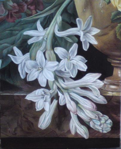 D'après Jan Frans Van Dael - Vase de fleurs avec une tubéreuse cassée (détail) - Maki M
