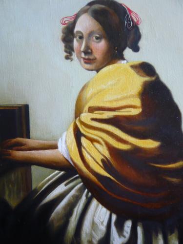 D'après Johannes Vermeer - Une jeune femme assise aux virginaux - Audrey M